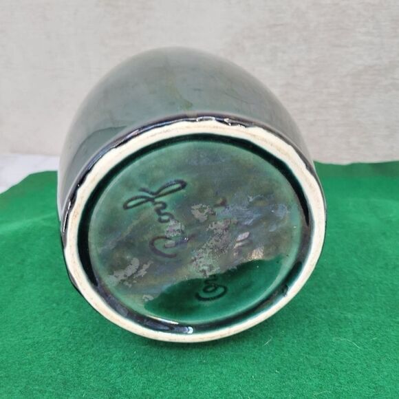 OVEN Proof USA Rare Green Blue Drip Glazed Pottery Pitcher - Picture 11 of 12